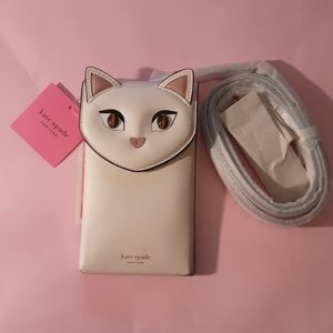 NWT kate spade Meow Cat Nrth/South Phone Crossbody